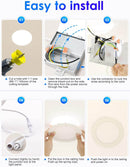 12 Pack 6-Inch Ultra-Thin LED Recessed Lighting with Junction Box