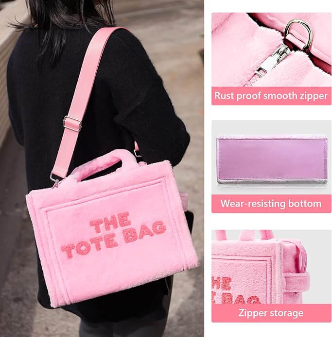 Piel sintética esponjosa 'The Tote Bag' con cremallera