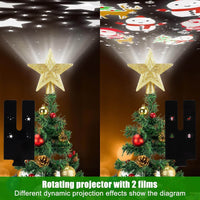 Christmas Tree Topper with Rotating Projection Light