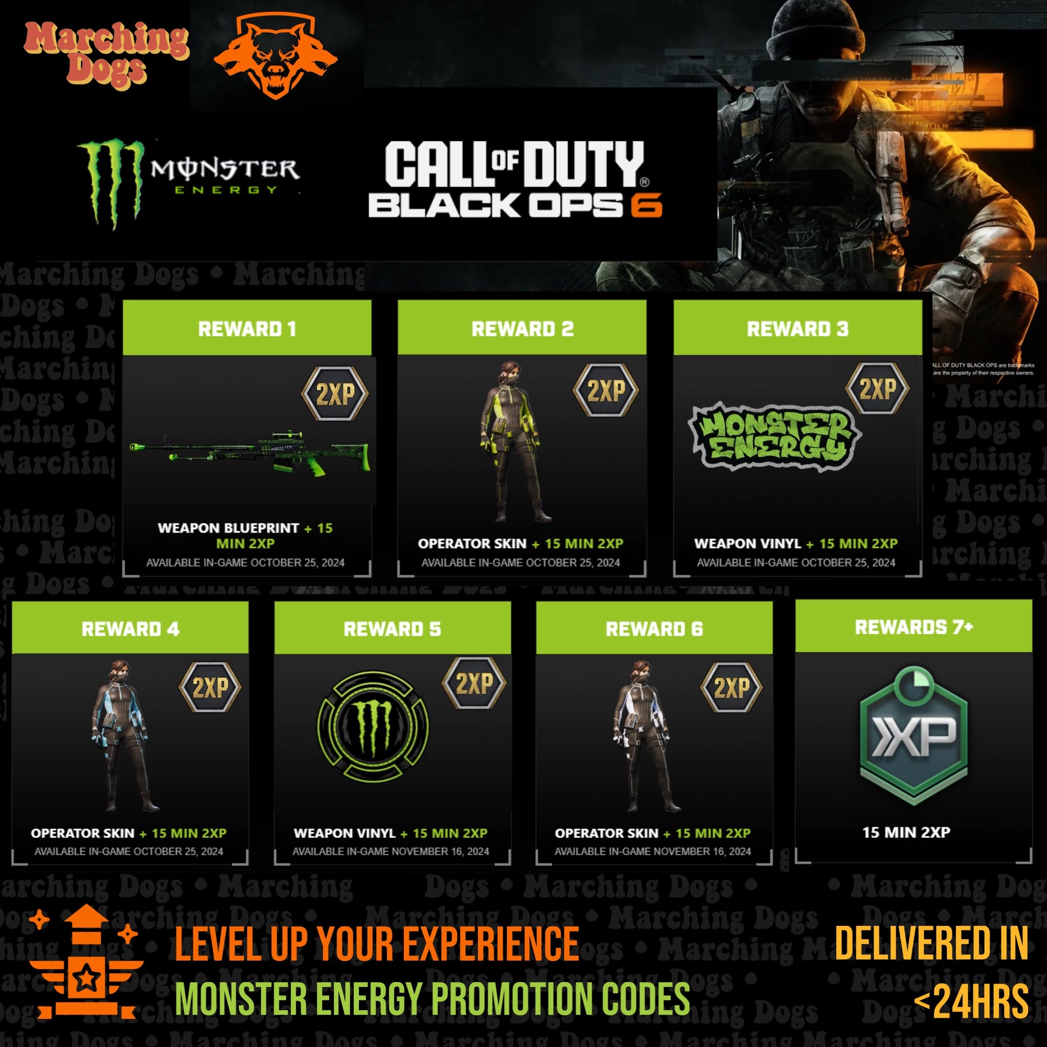 Monster Energy x Call of Duty: Black Ops 6 Promotion Codes